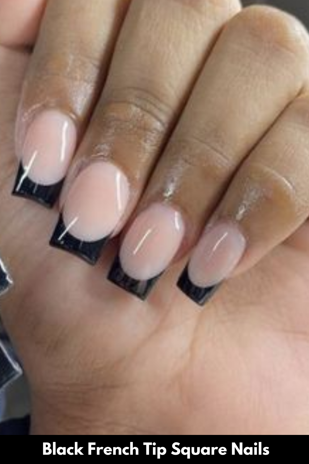 black-french-tip-square-nails