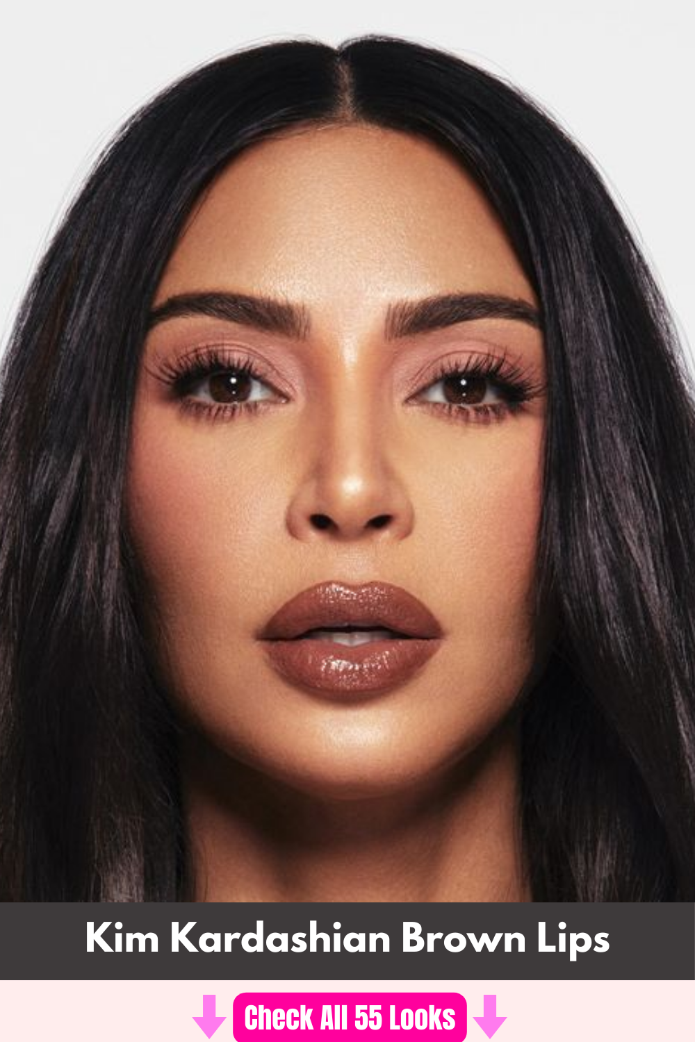 kim-kardashian-brown-lips-makeup-look