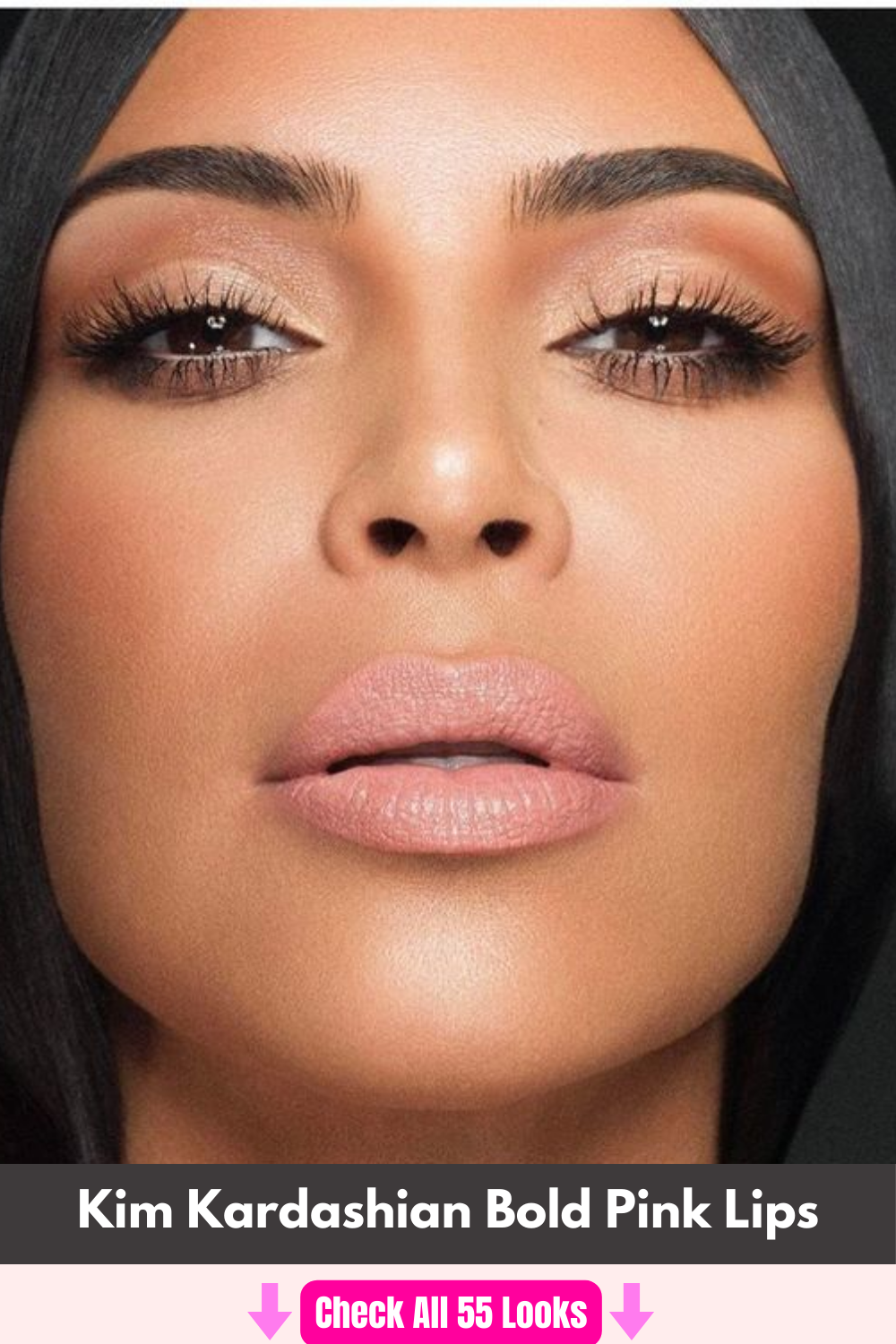 kim-kardashian-pink-lips-makeup-look