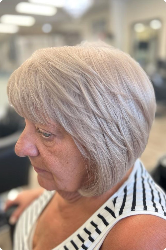 Silver bob With Bangs