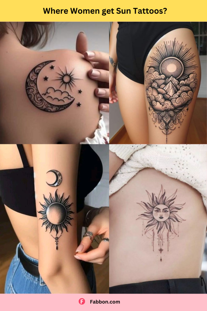 Sun tattoo placement for women