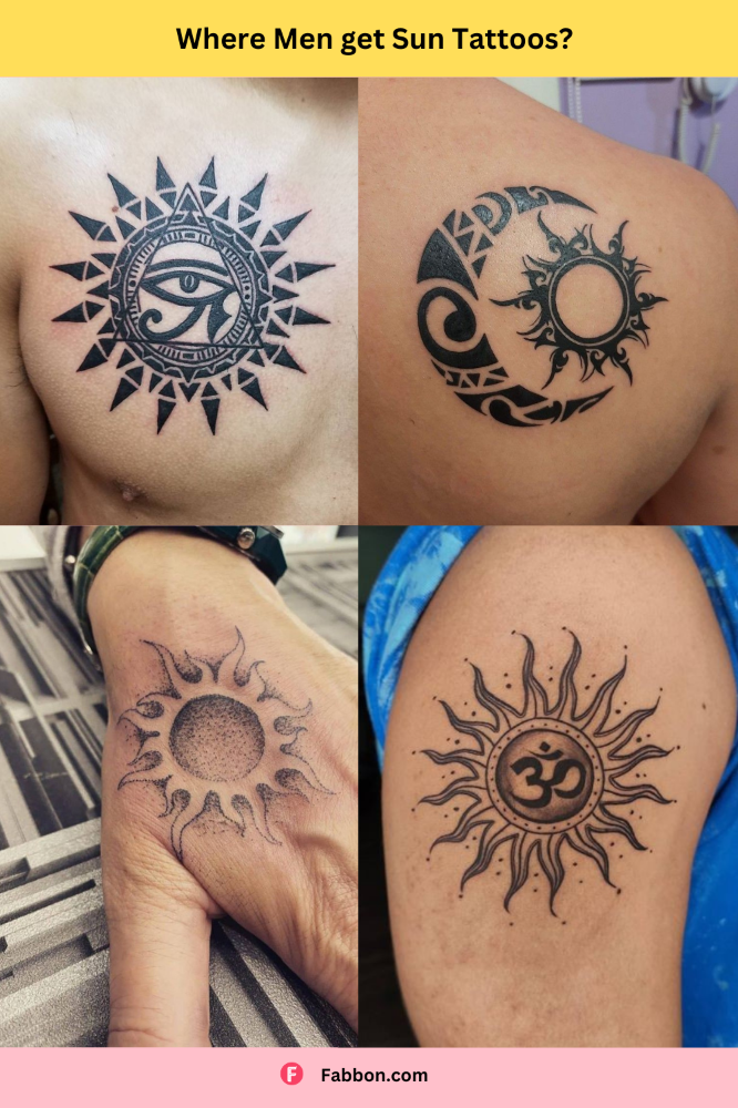 Sun tattoo placement for men