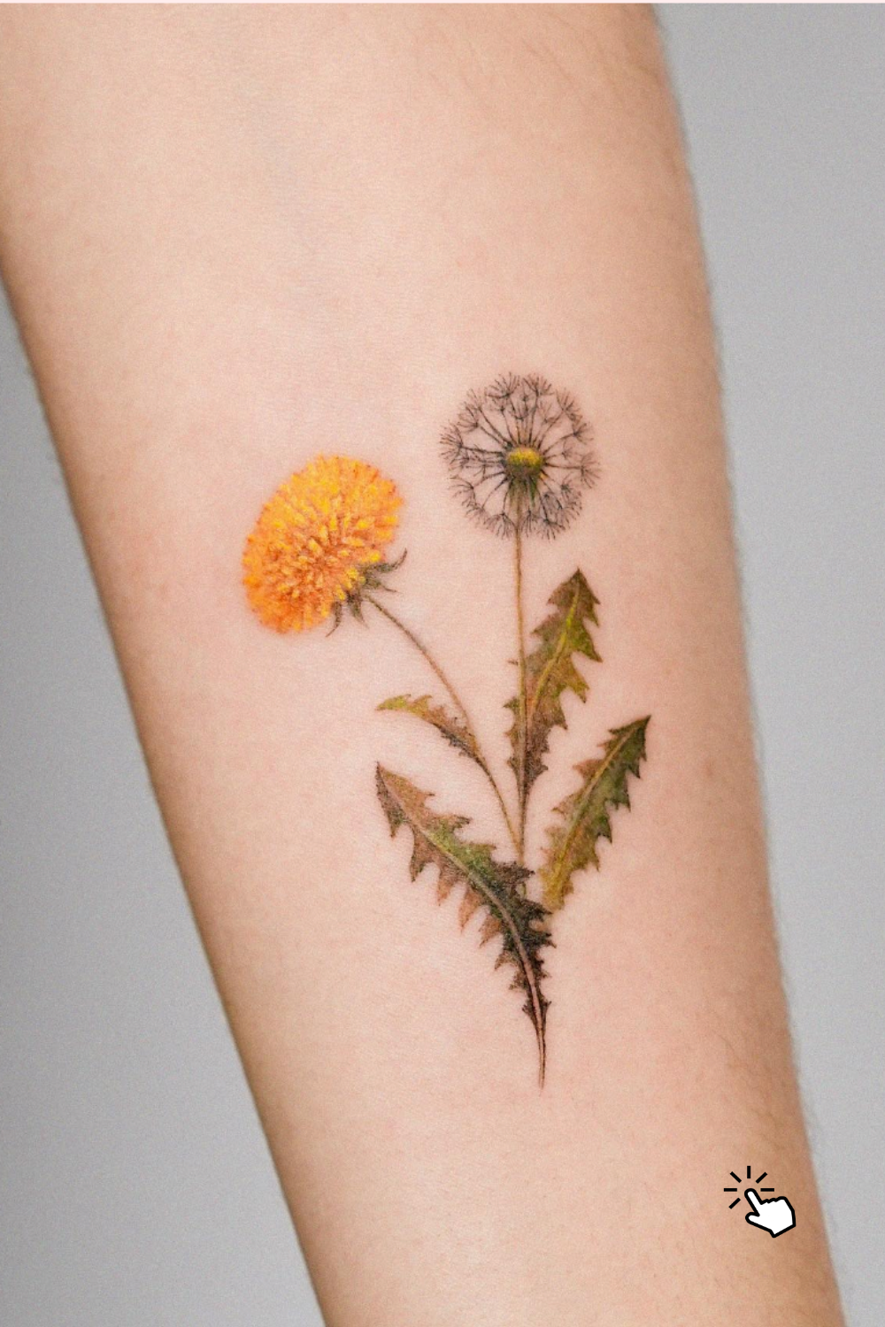Dandelion-tattoo-with-flower