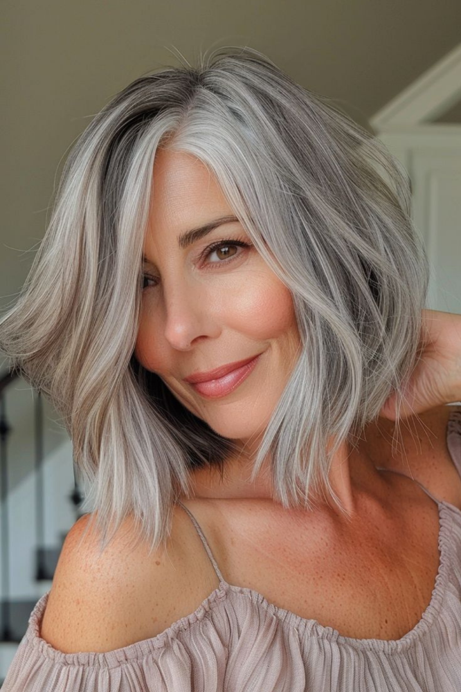 Gray Voluminous Bob