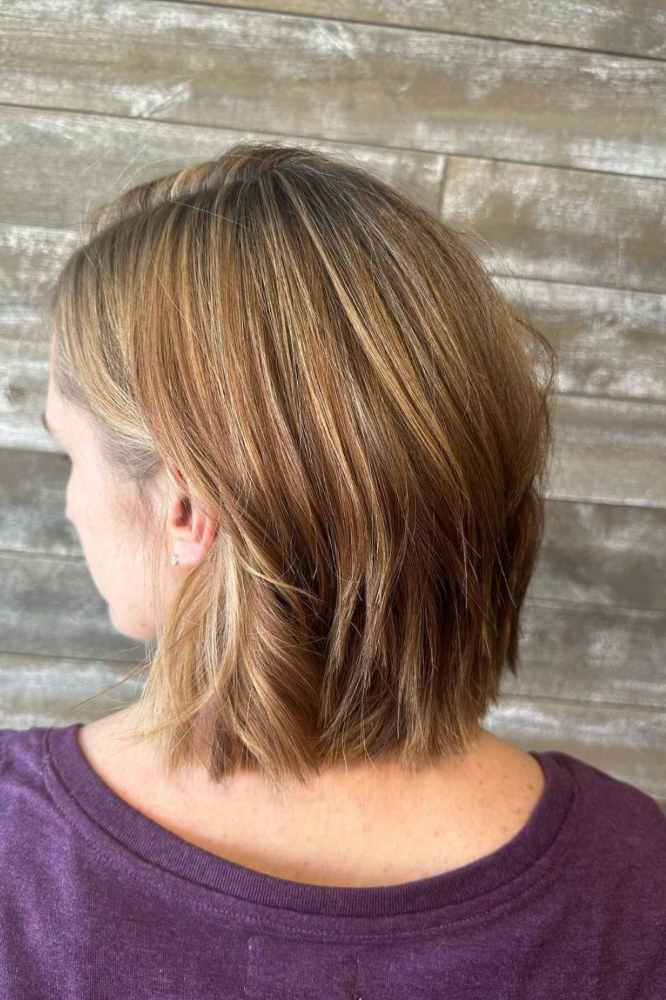 long layered bob