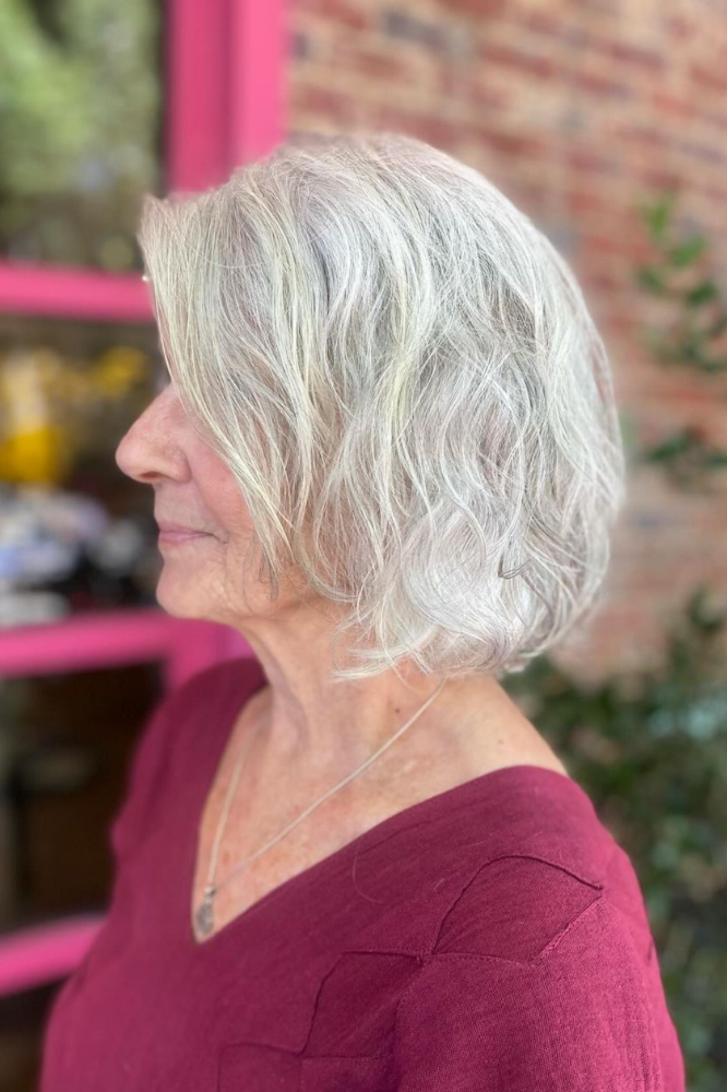 Gray textured bob