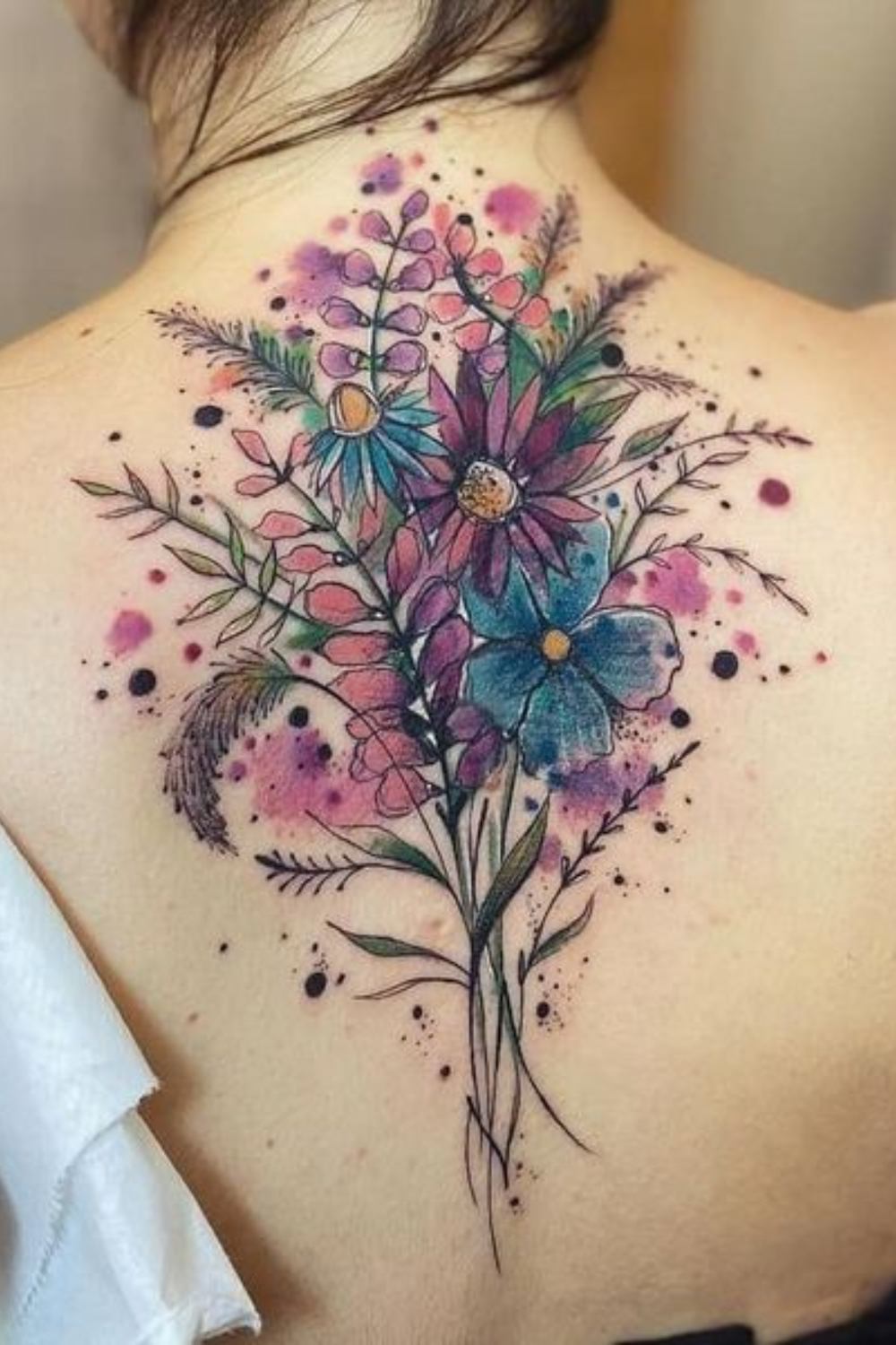 watercolor flower tattoos