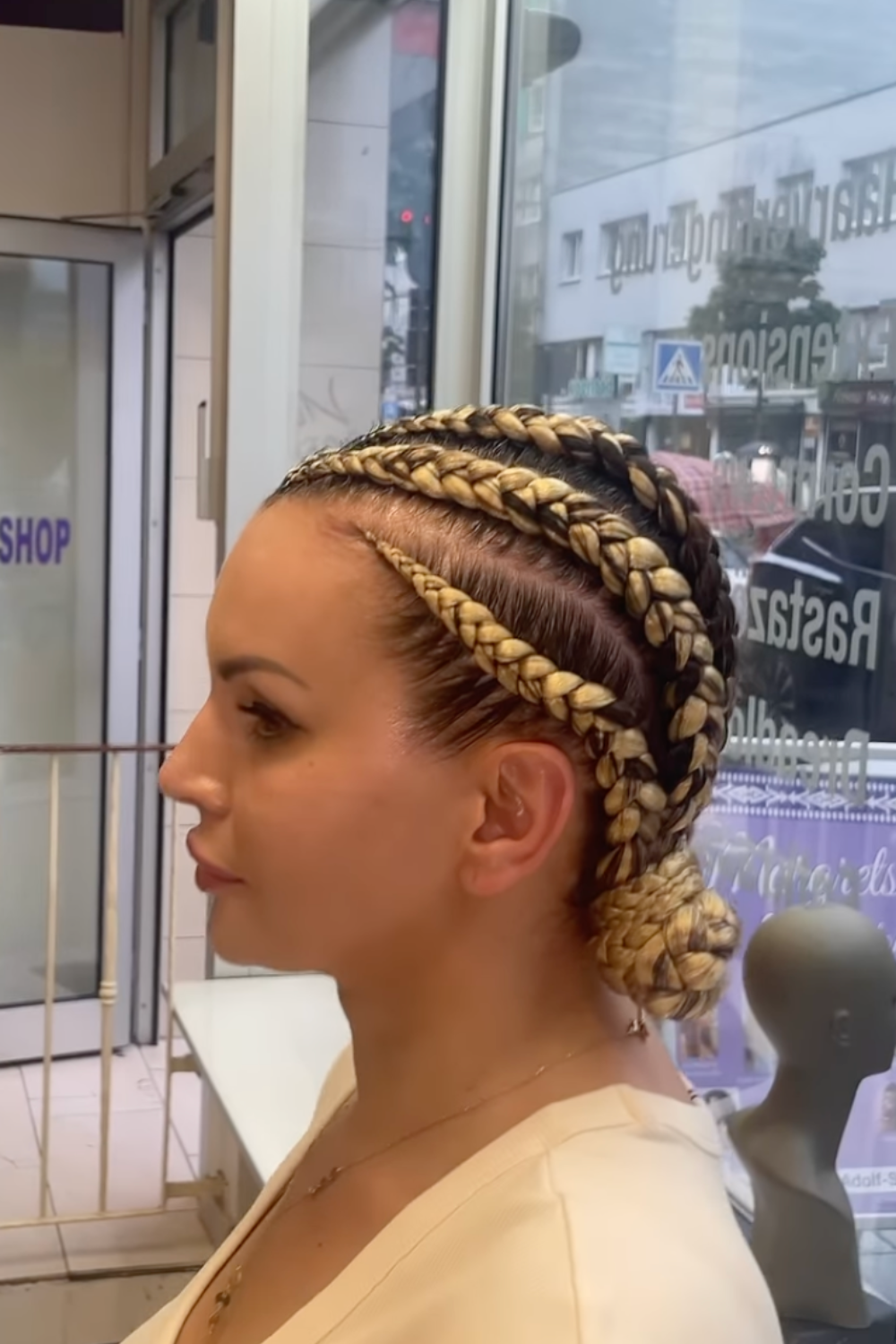 Cornrows Low Pony for Brown and Black Hair