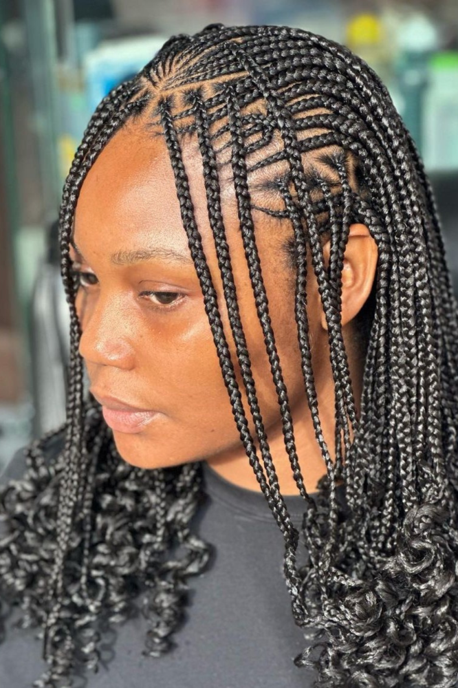 Patterned crown braids