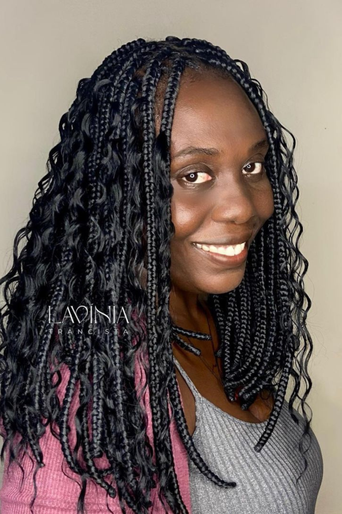 Goddess braids with waves