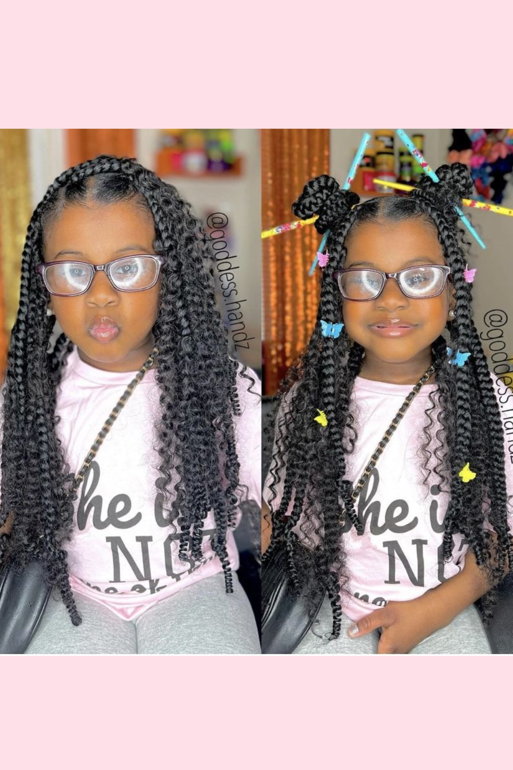 Goddess Braids with Bun for Kids