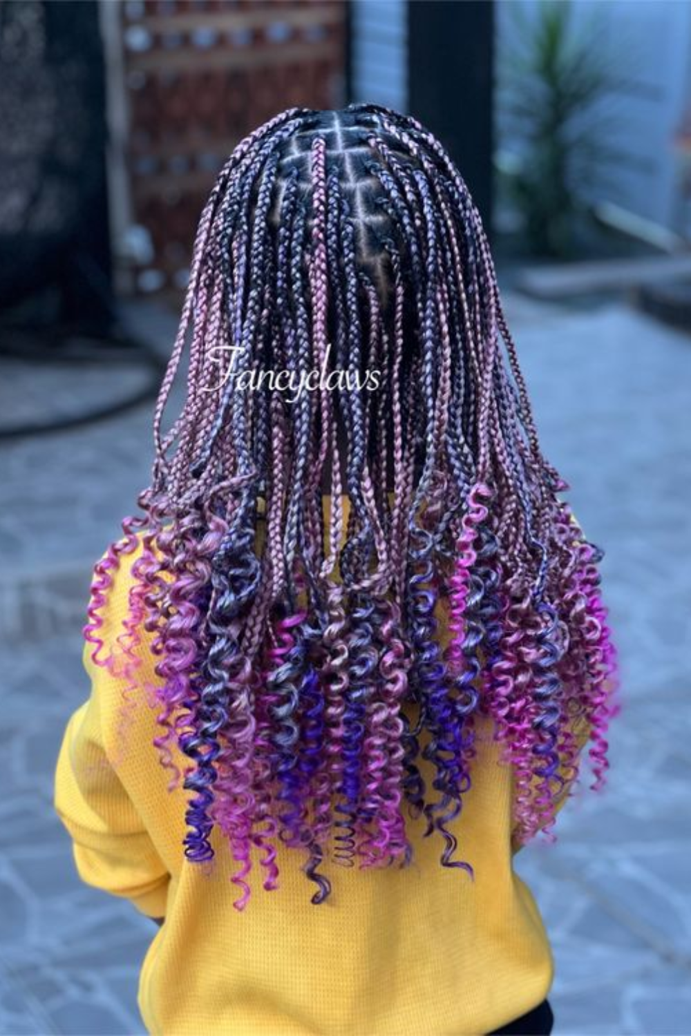 Purple Knotless Braids