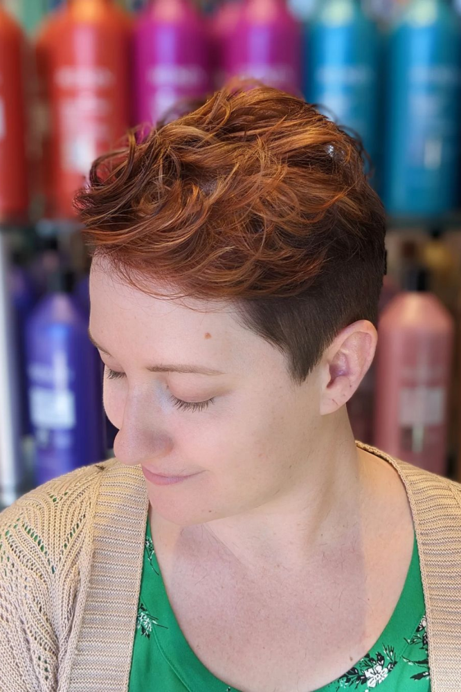 Warm-Tone Highlighted-Pixie