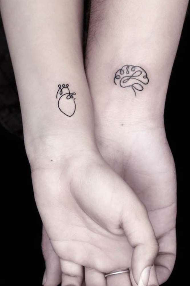 Heart-and-brain-tattoos