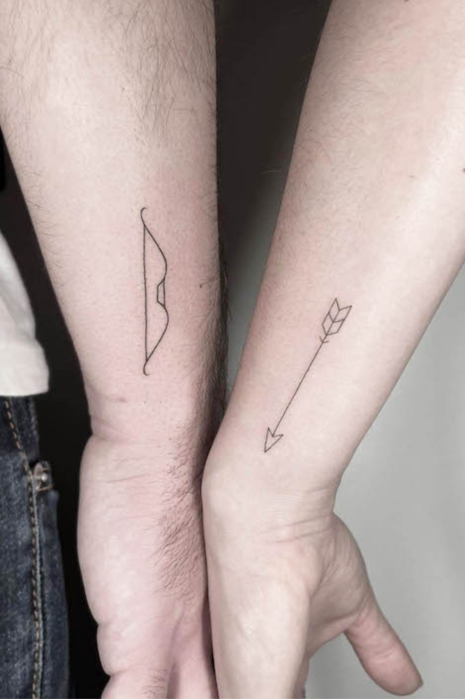 bow-and-arrow-couple-tattoos