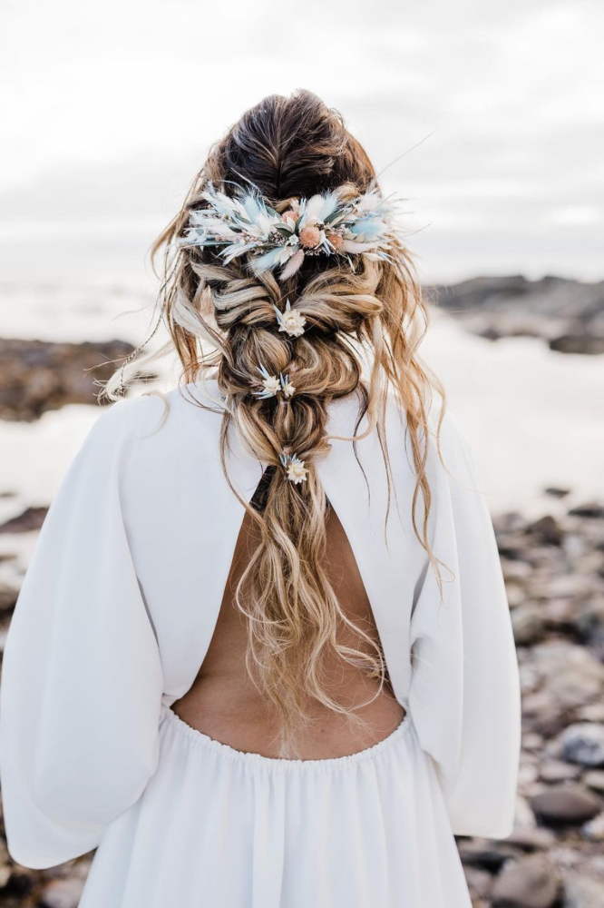 boho floral plait