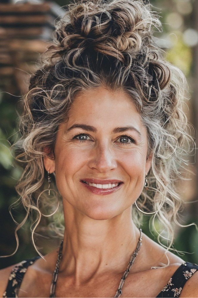 curly high updo