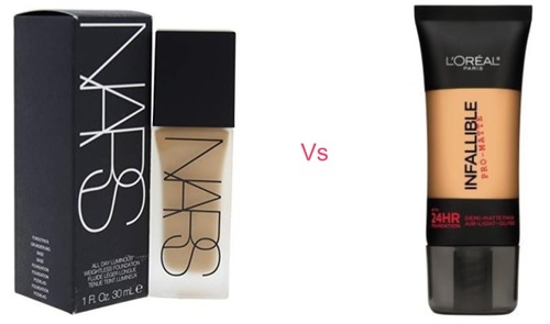 NARS All Day Luminous Weightless Foundation vs L’Oreal Paris Infallible Pro-Matte Foundation 