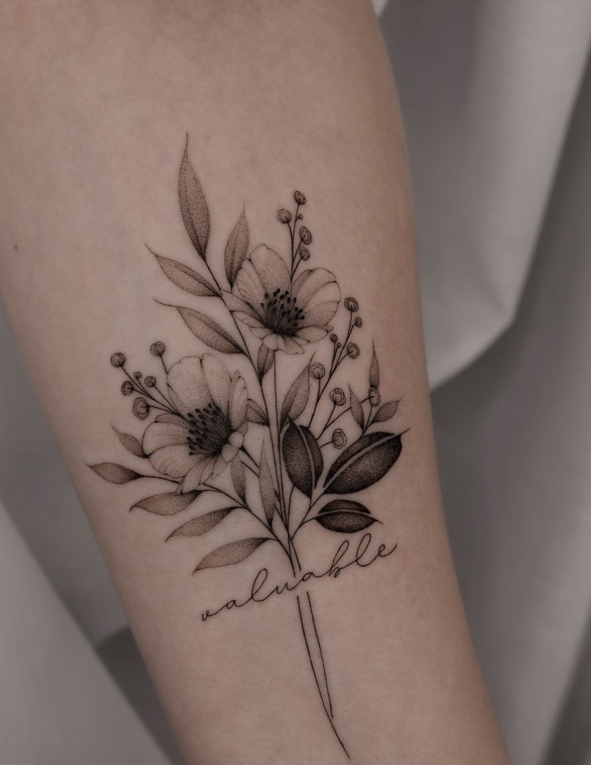 fine-line-flower-tattoo