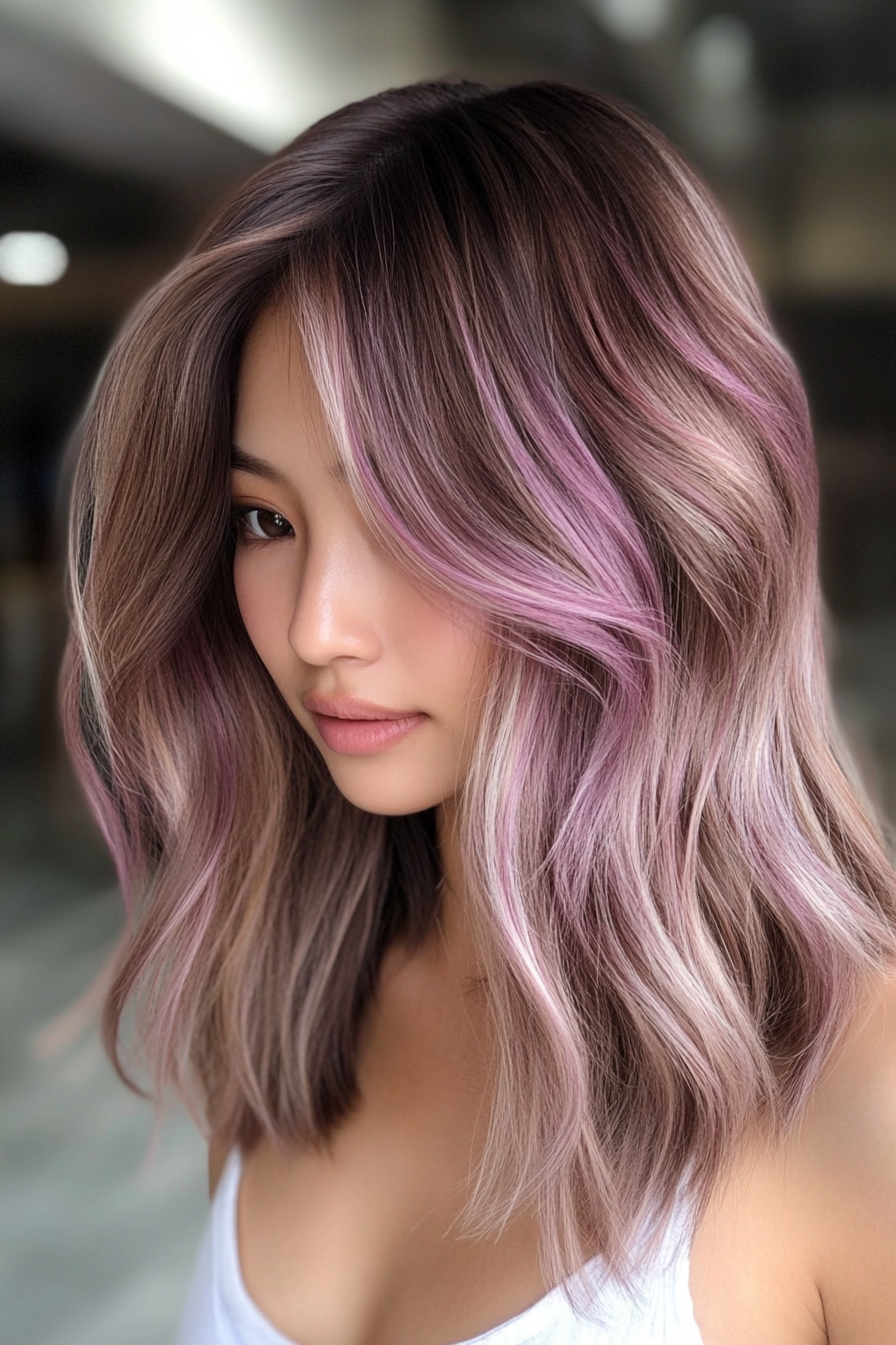 Lavender highlights for Brunettes