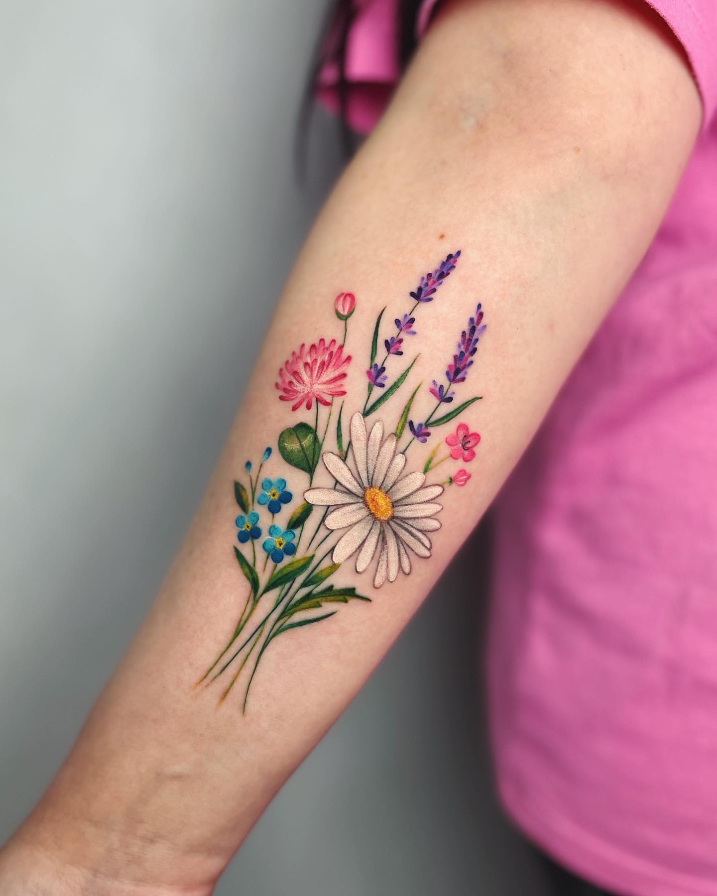 colorful-formet-me-not-tattoo