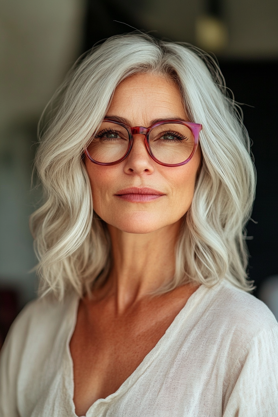 gray-hair-layered-cut-with-red-glasses