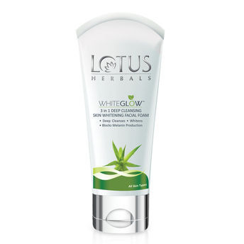  Lotus Herbals Whiteglow 3 In 1 Deep Cleansing Skin Whitening Facial Foam Face Wash   