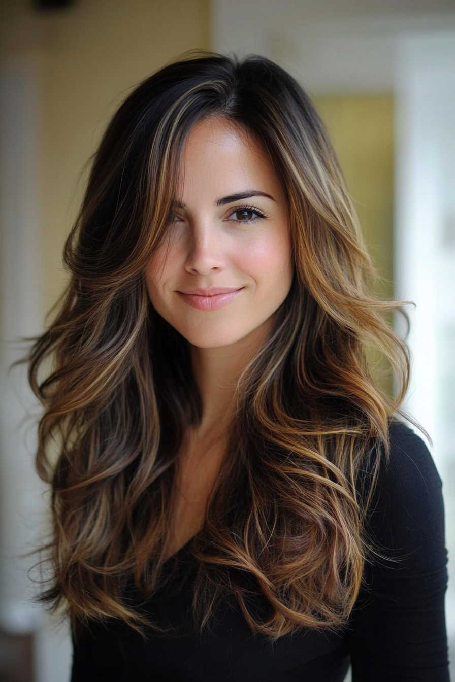 dark-brown-hair-with-highlights