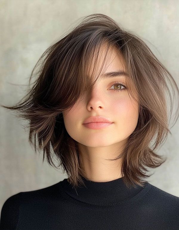 35 Effortless Chic Bob Hairstyles _ Wind-Swept Shaggy Bob