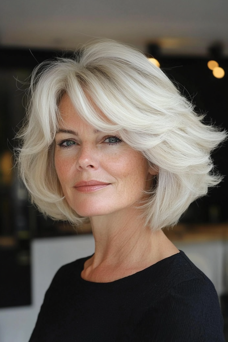 feathered-bob-hairstyles-for-gray-hair