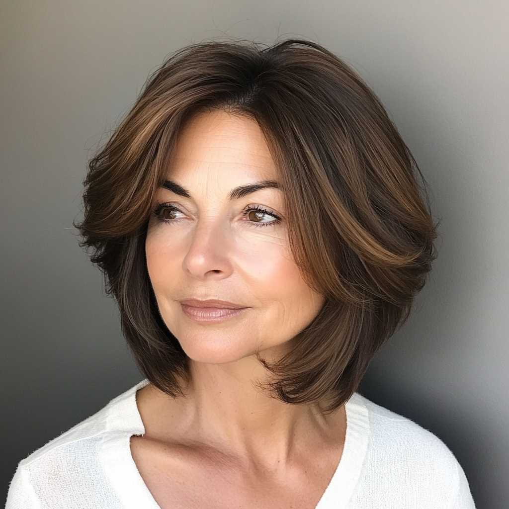 feathered-bob-hairstyle-for-dark-brown-hair