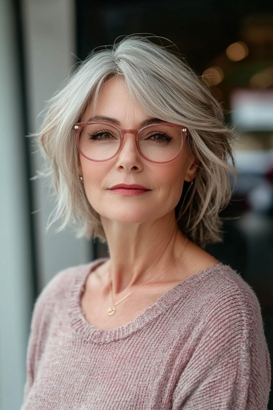 light-pink-glasses-on-middle-parted-layered-hair