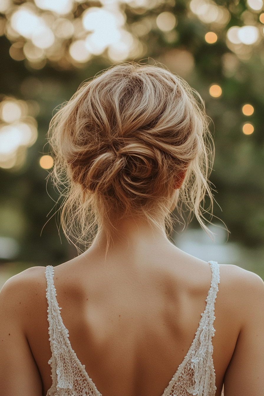 bun-hairstyle-for-bridesmaid