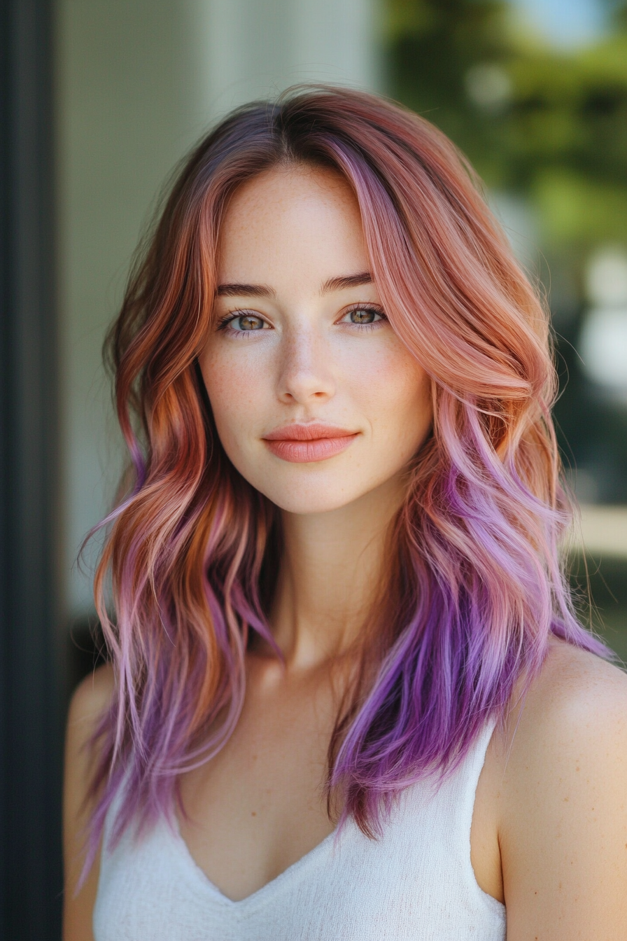 purple-highlights-on-mid-length-brown-hair