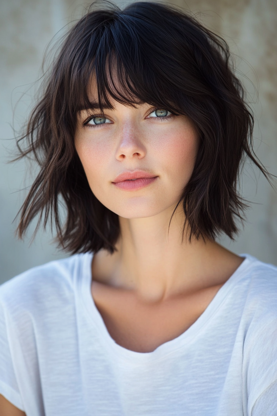 shaggy-bob-with-bangs-darkbrown-hair