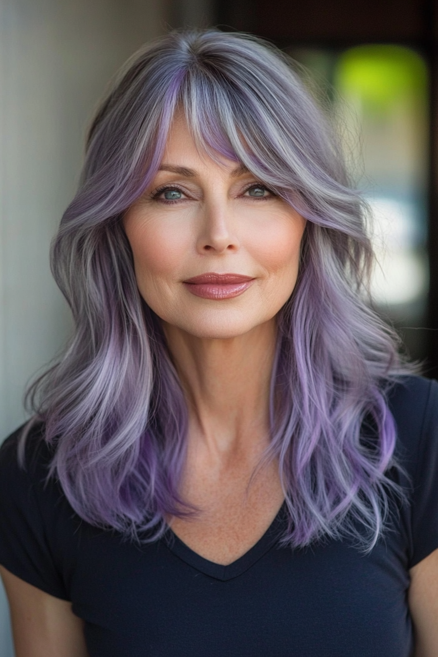 purple-highlights-medium-hair