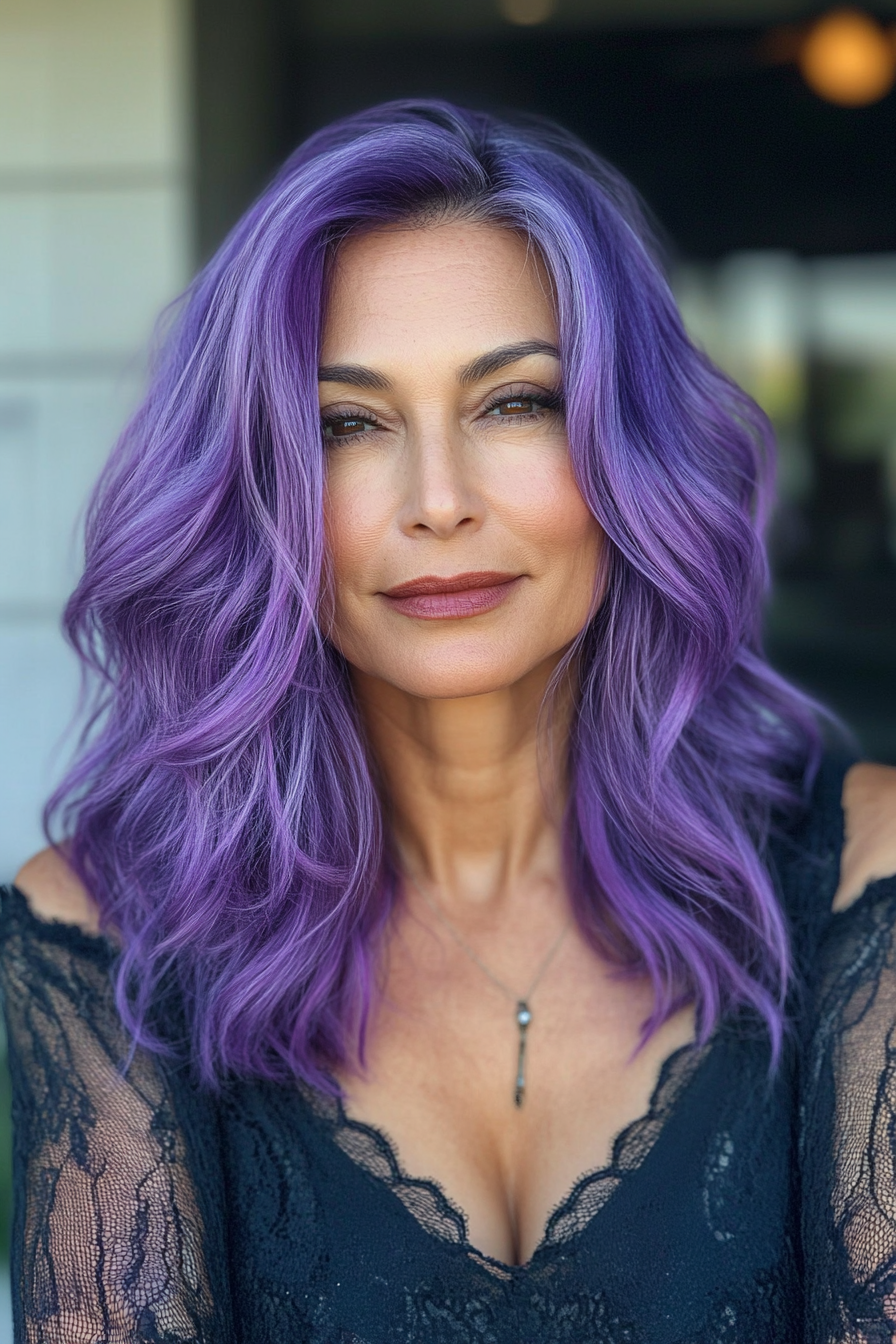 medium-length-wavy-haircut-purple-hair