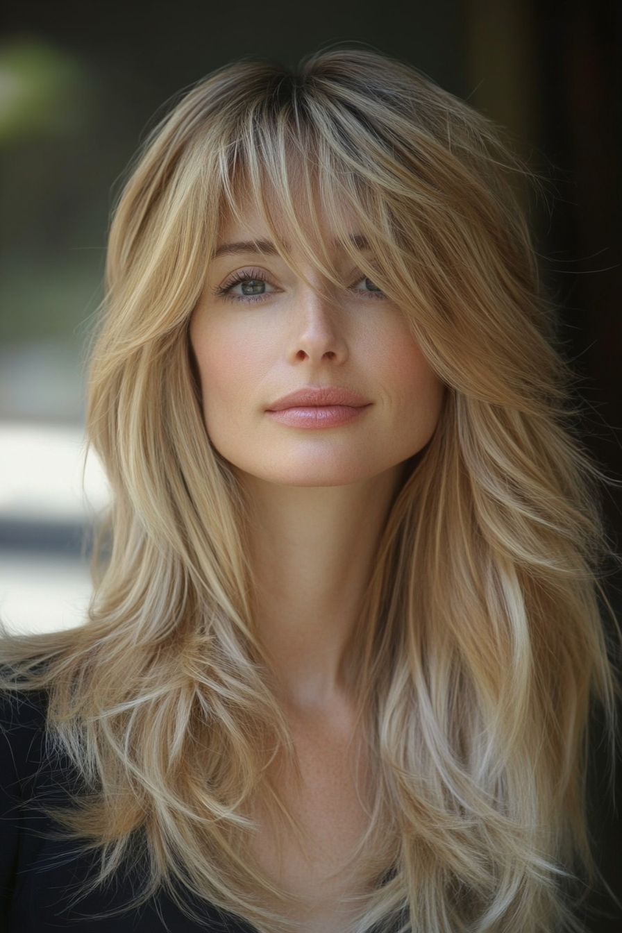 long-layered-cut-with-bangs-and-dark-roots