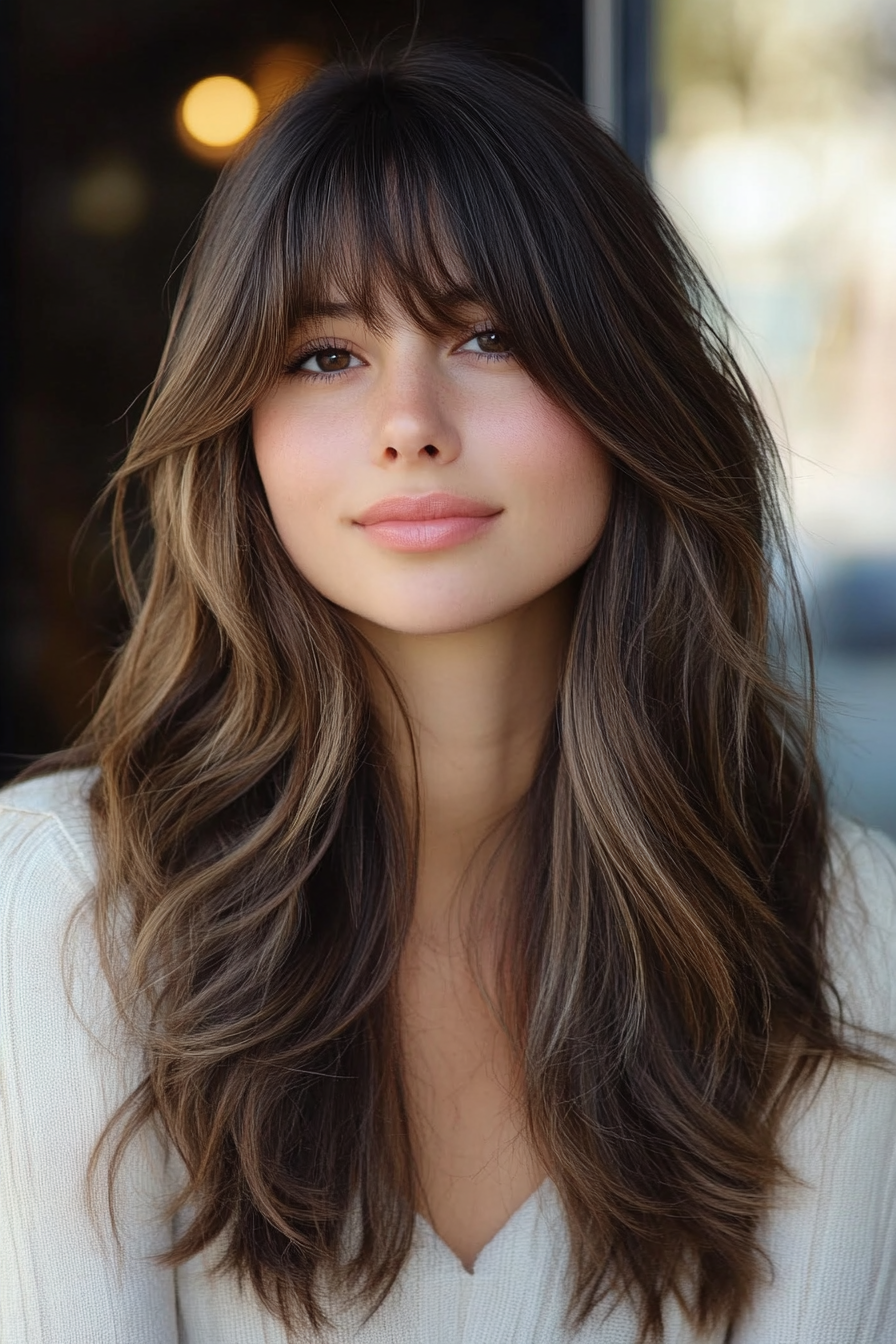 face-framing-long-layered-cut-for-dark-brown-hair-with-bangs