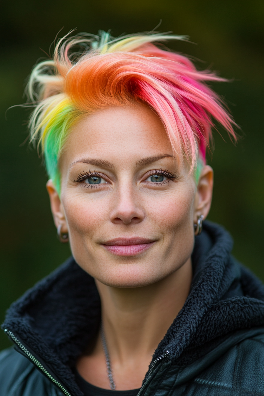 multicolored-side-parted-spiky-pixie