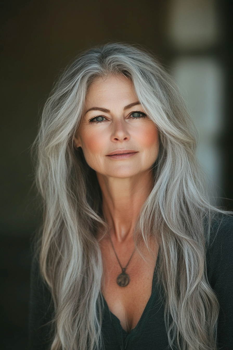 long-gray-hairstyle-for-thin-hair