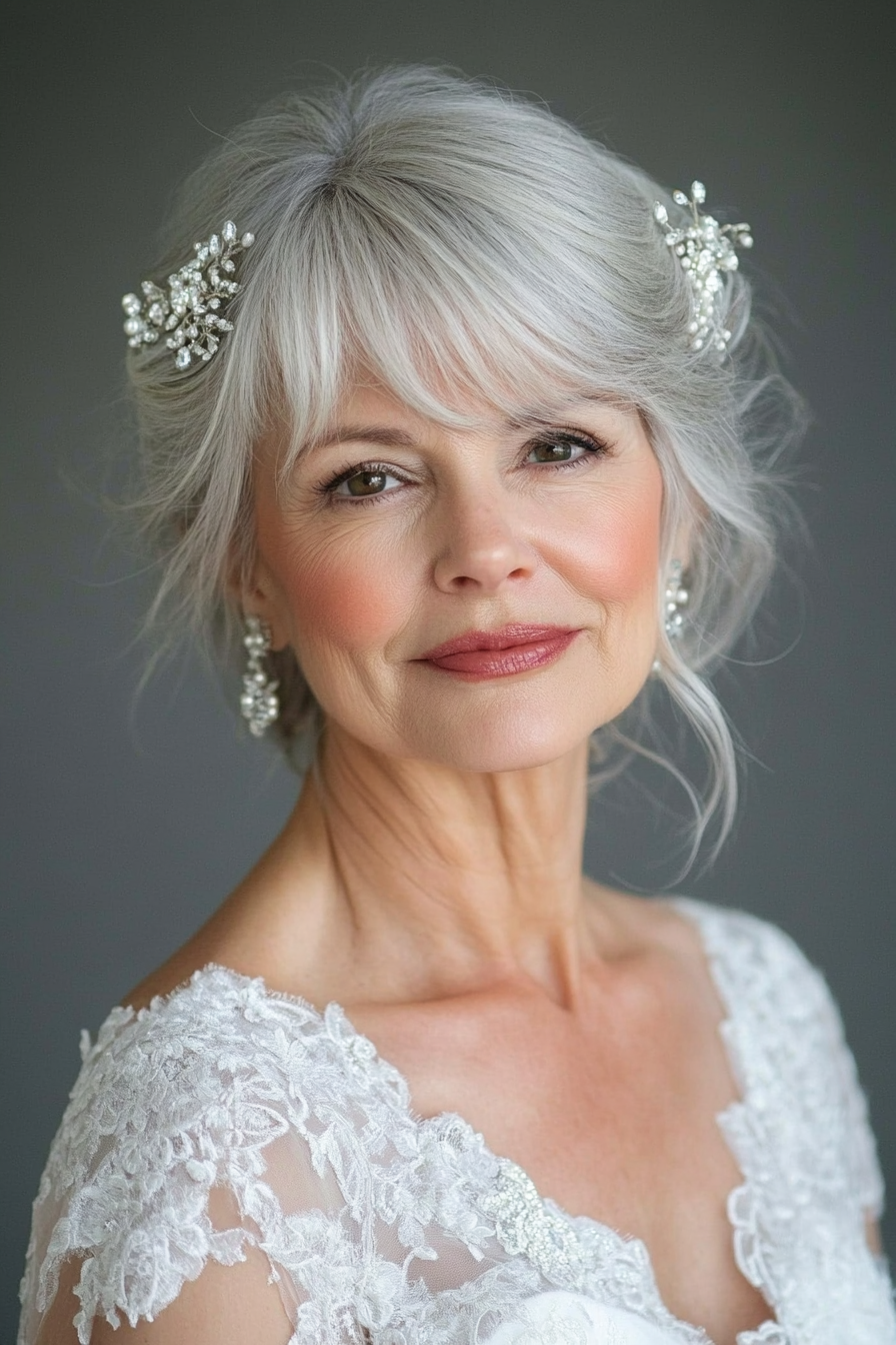 rolled-chignon-with-bangs