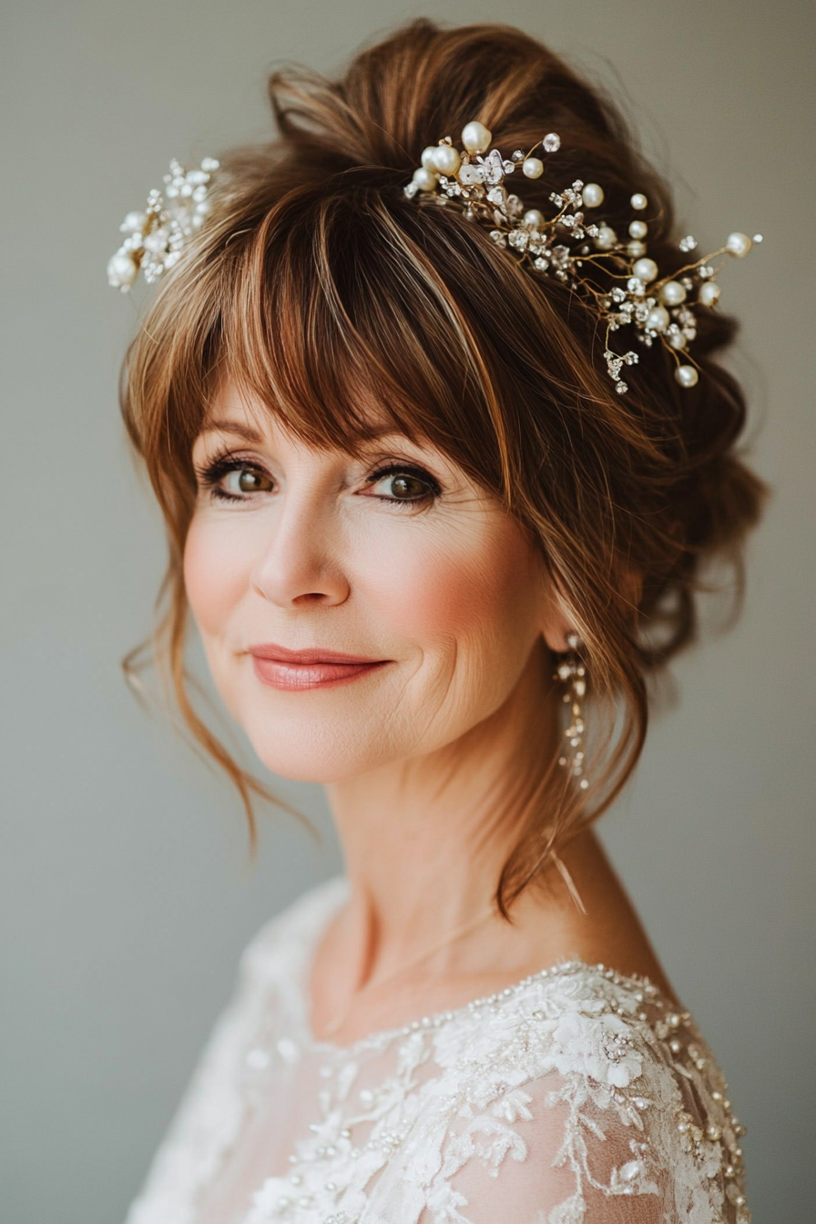 half-updo-with-bangs