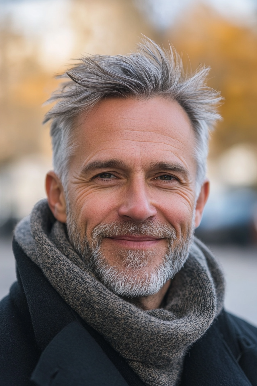 spiky-gray-hair-with-beard