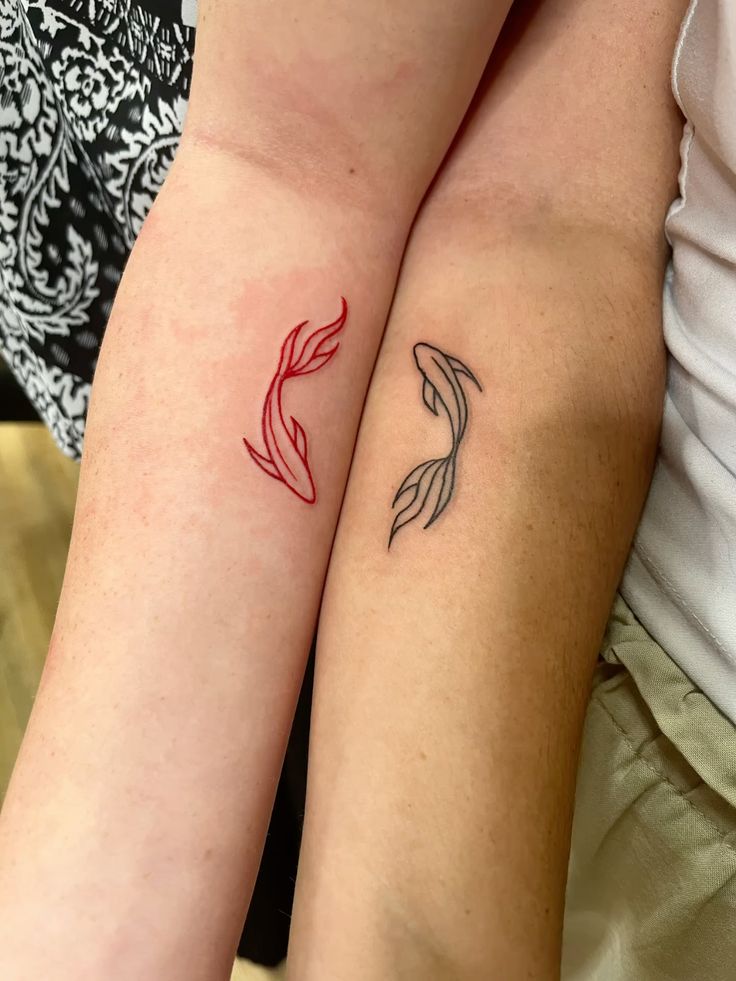mother and daughter or friends matching tattoo…