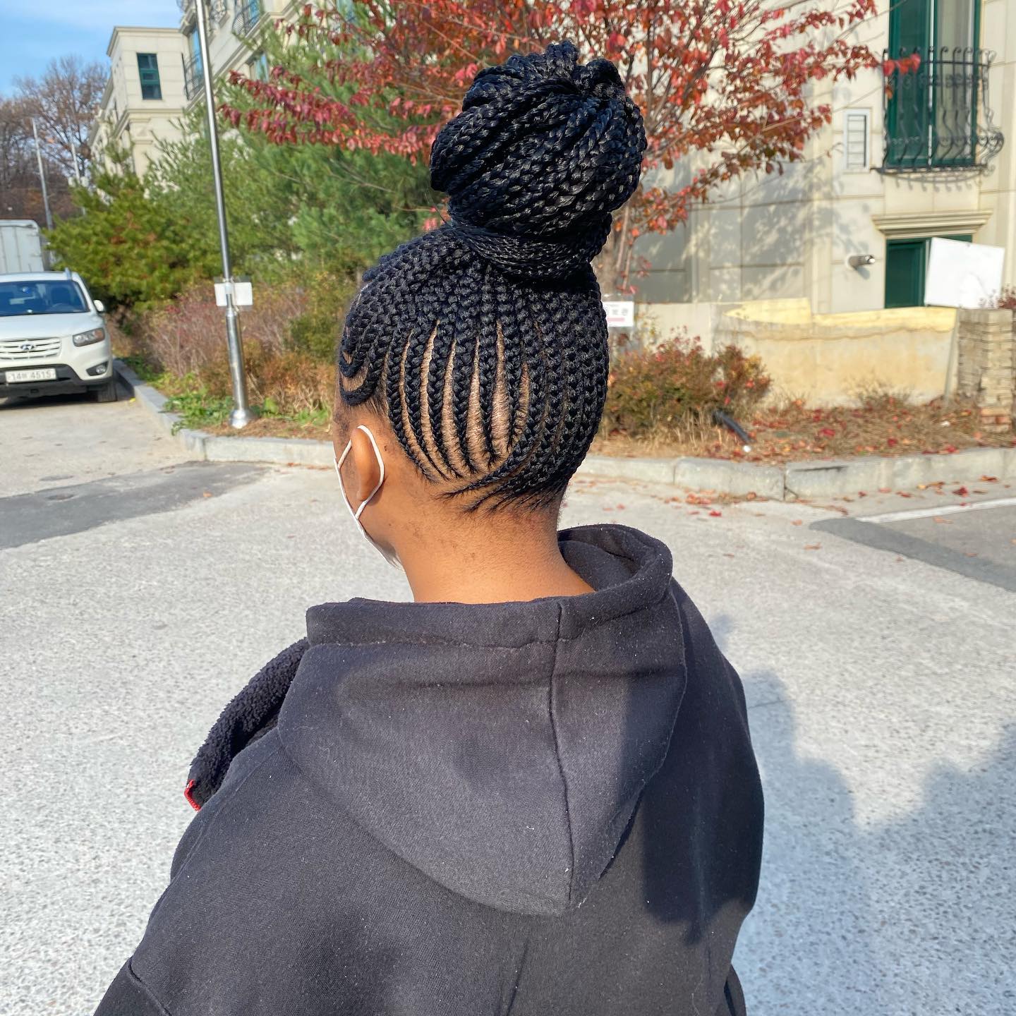 cornrows-ponytail-bun