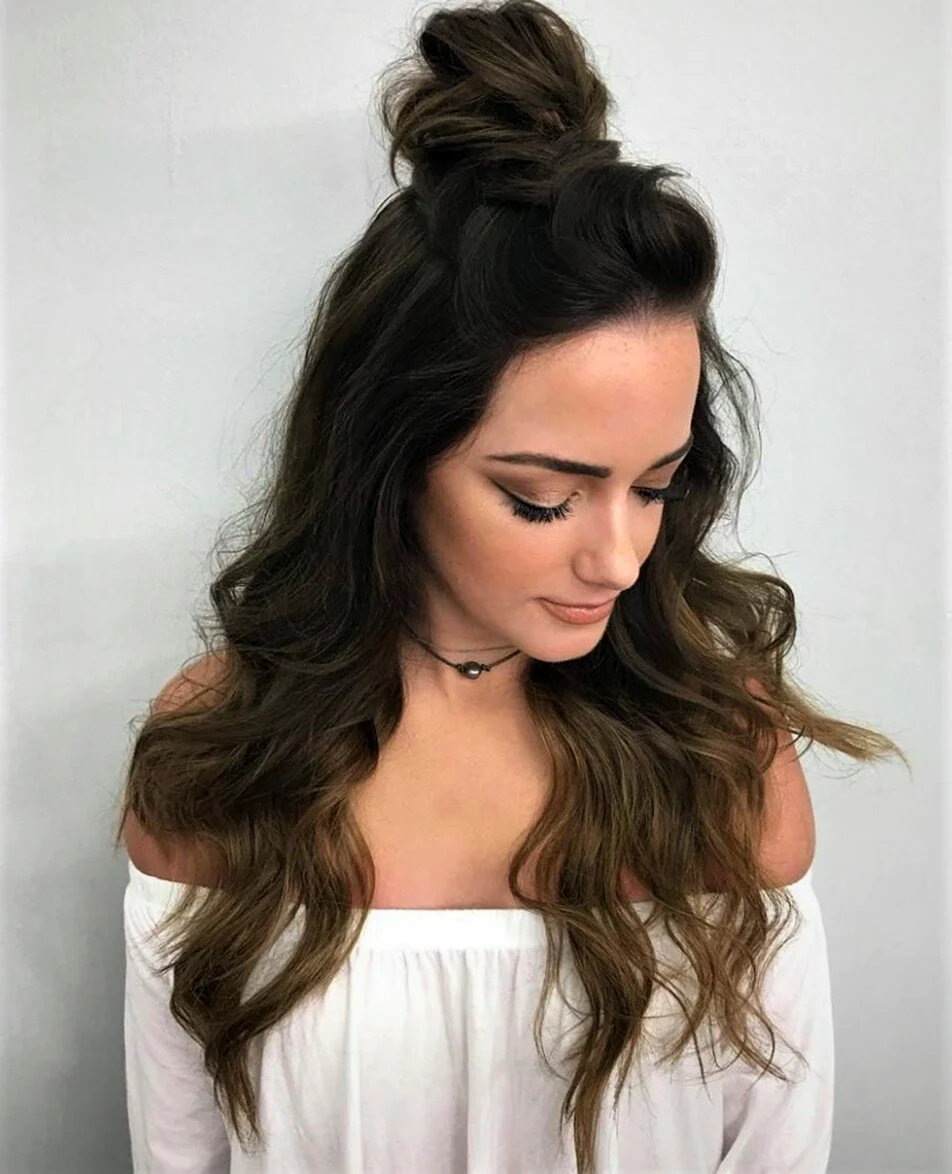 half-bun-long-hair
