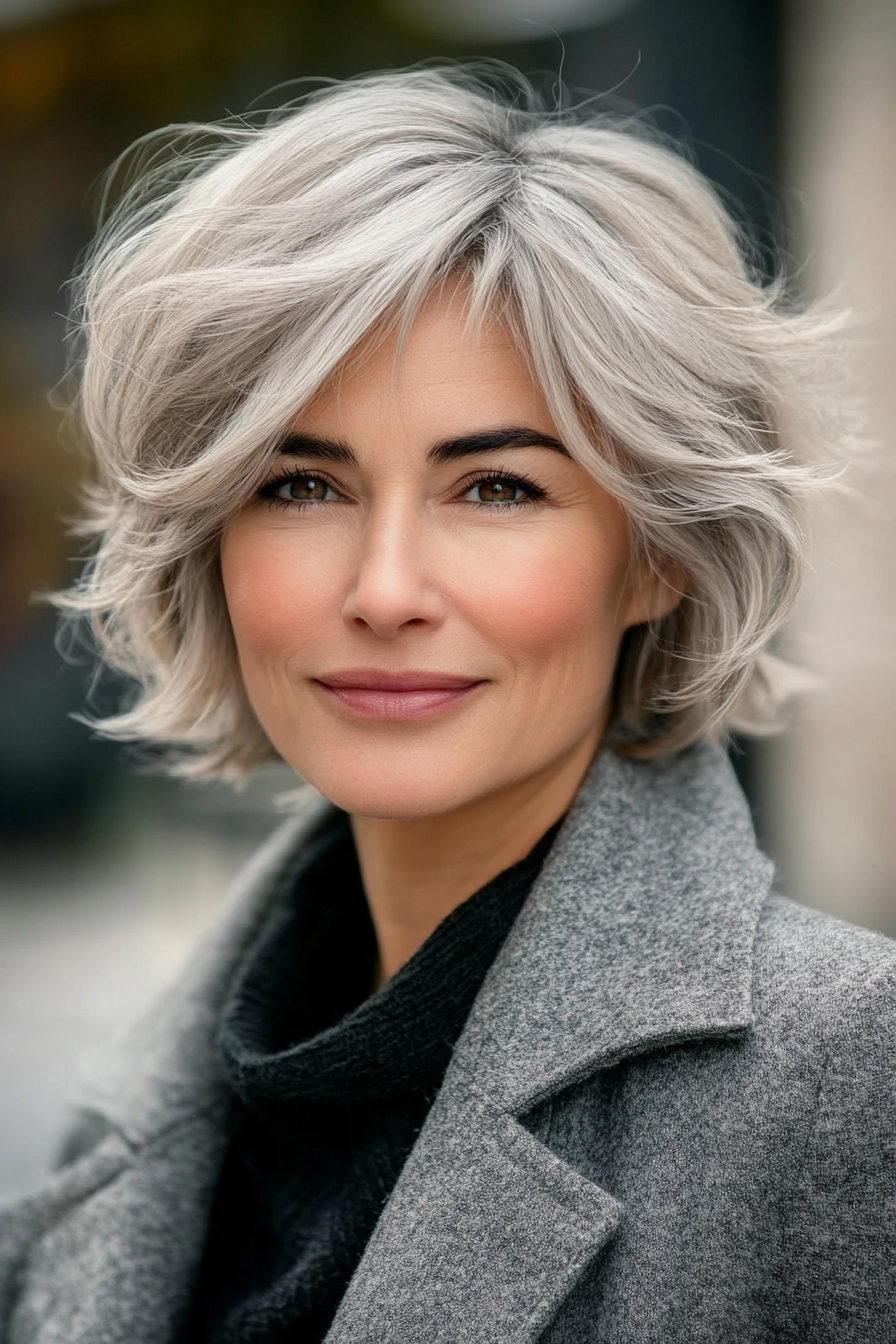 gray-messy-bob