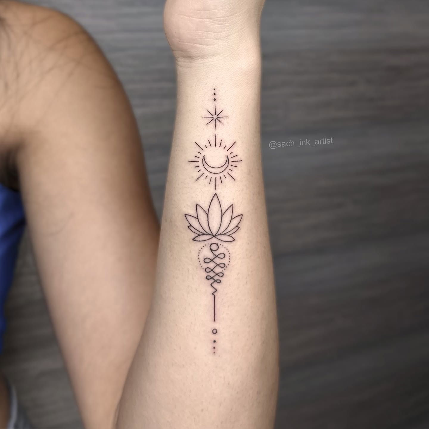 star-sun-moon-lotus-unalome-tattoo