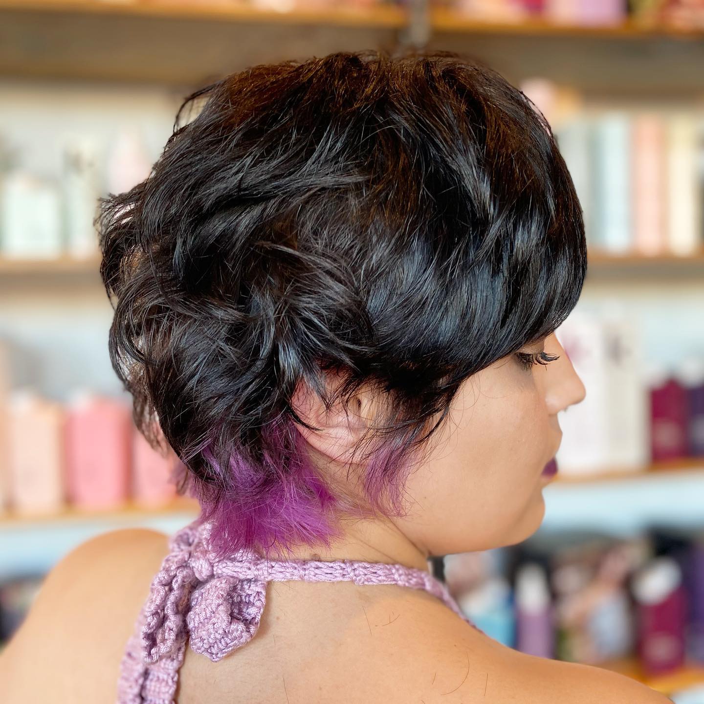 messy-pixie-with-purple-highlights